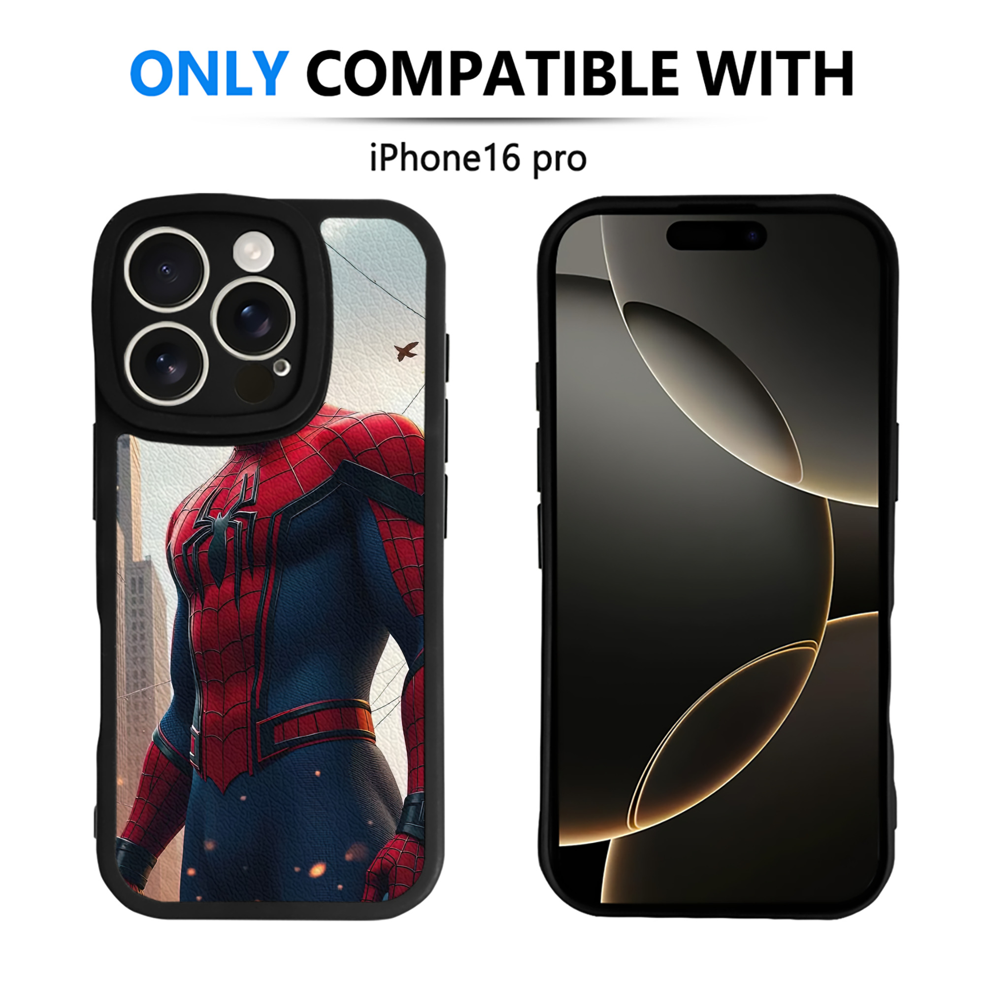 （画像用） Spider Man スパイダーマン 【iPhone 16シリーズ対応】シリコンスマホケース（レザー調） 材質：シリコン